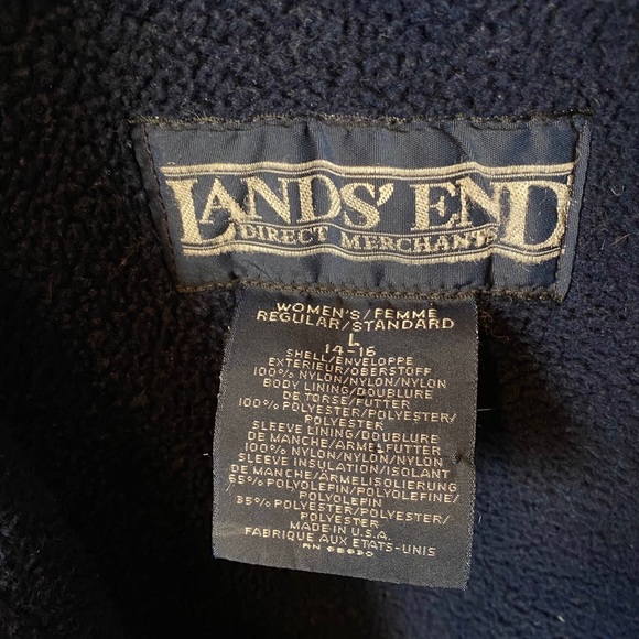 Lands’ End Burgundy Vintage Bomber Jacket - Picture 3 of 4